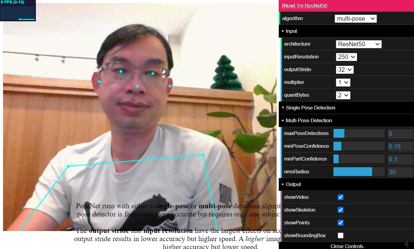 Tensorflow.js Tensorflow.js POC #6: Posenet